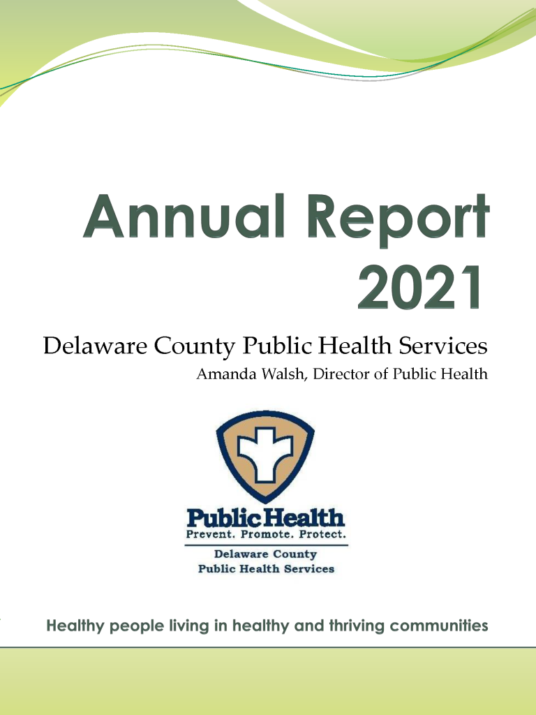 Cover page of Delaware County Public Health Services' 2021 Annual Report