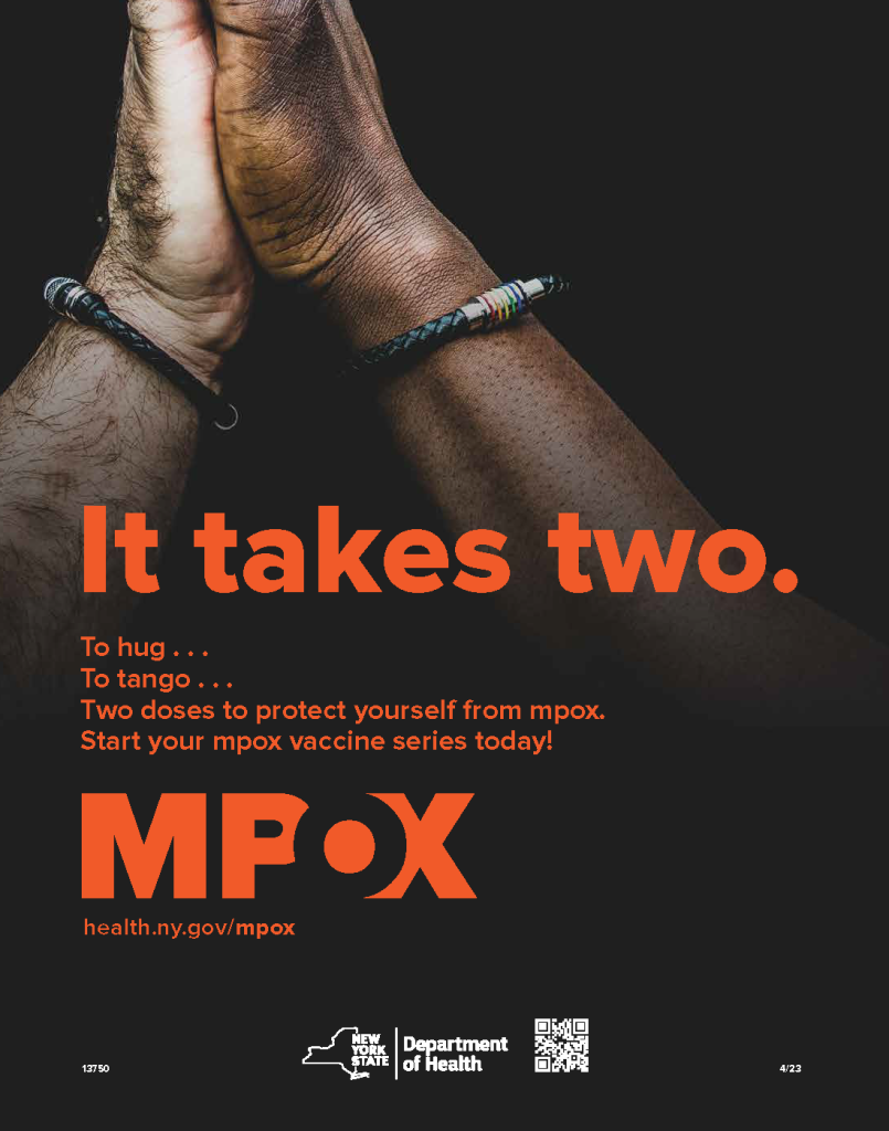 Mpox public service announcement flier by NYS Department of Health.
